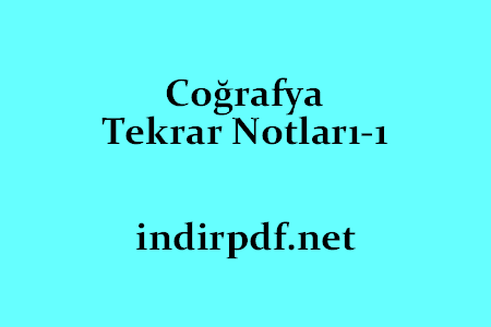 Coğrafya Tekrar Notları