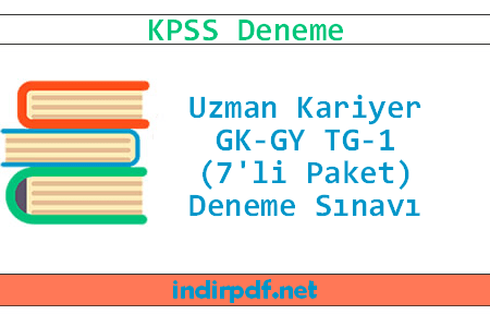 Uzman Kariyer GK-GY TG-1 (7'li Paket) Deneme Sınavı