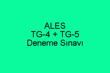 ALES TG-4 + TG-5 Deneme Sınavı