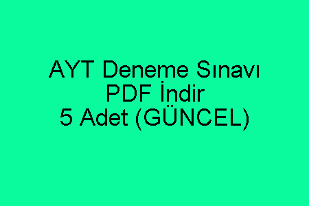 AYT Deneme Sınavı PDF İndir