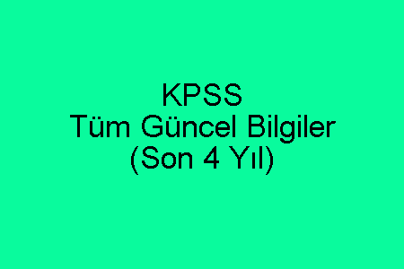 KPSS Tüm Güncel Bilgileri