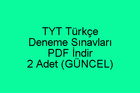 TYT Türkçe Deneme Sınavları PDF İndir