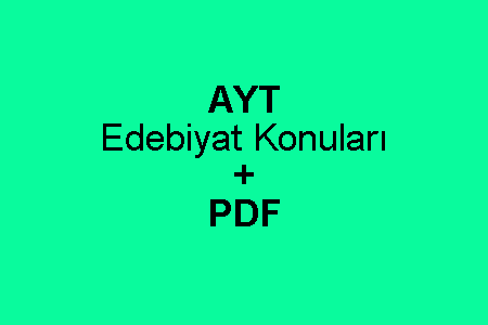 AYT Edebiyat Konuları