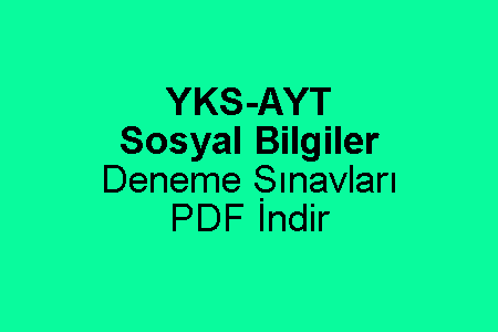 AYT Sosyal Bilgiler Deneme