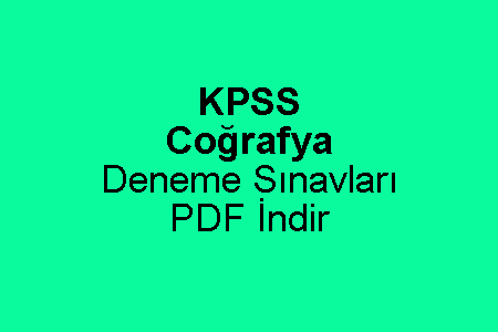 KPSS Coğrafya Deneme