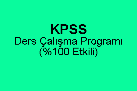 KPSS Ders Çalışma Programı PDF