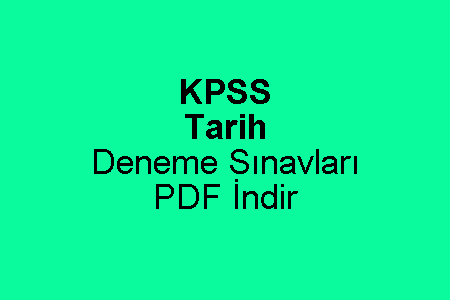 KPSS Tarih Deneme Sınavı