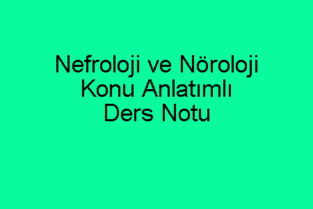 Nefroloji ve Nöroloji Konu Anlatımlı Ders Notu