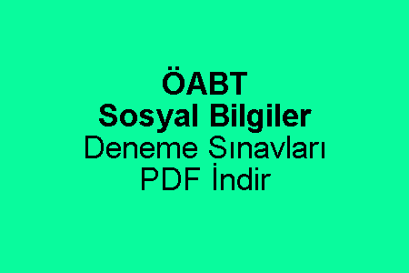 Sosyal Bilgiler Öğretmenliği ÖABT Alan Deneme