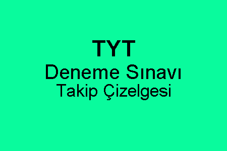 TYT Deneme Sınavı Takip Çizelgesi