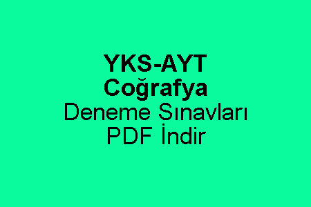 YKS AYT Coğrafya Deneme Sınavları PDF İndir