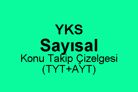 YKS Sayısal Konu Takip Çizelgesi