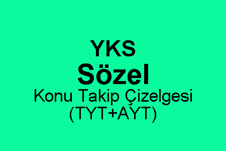 YKS Sözel Konu Takip Çizelgesi