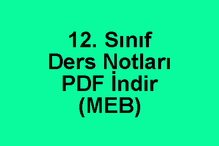 12. Sınıf Ders Notları PDF İndir