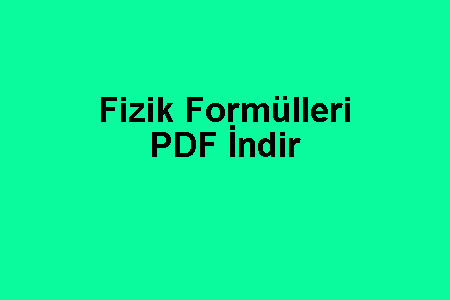 Fizik Formülleri PDF İndir