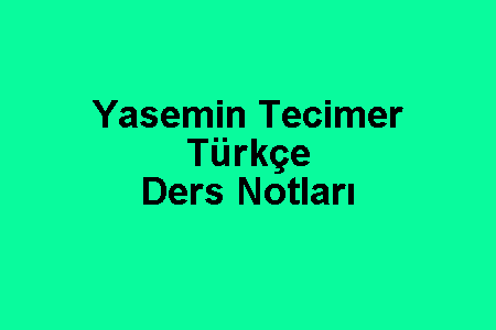 Yasemin Tecimer Türkçe Ders Notları