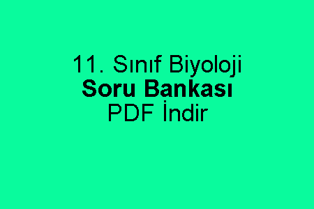 11. Sınıf Biyoloji Soru Bankası