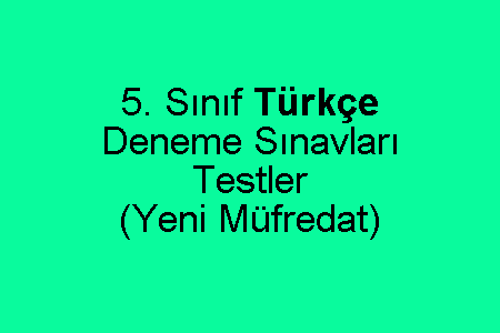 5. Sınıf Türkçe Deneme Sınavı