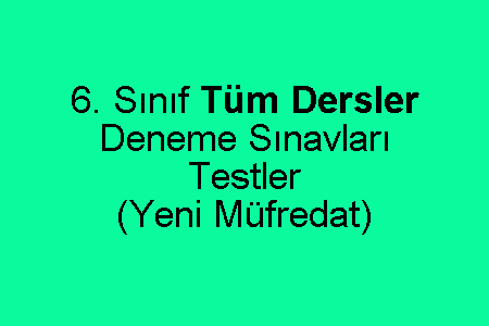 6. Sınıf Deneme Sınavları ve Testler