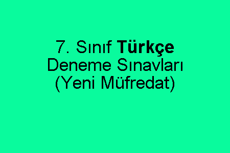 7. Sınıf Türkçe Deneme